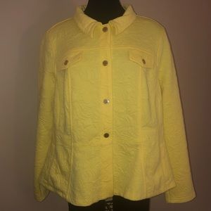 Issac Mizrahi Live Quilted Yellow Jacket. Size XL